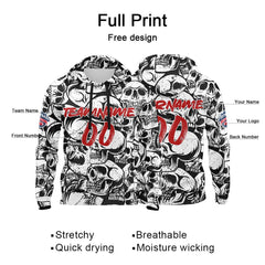 Benutzerdefinierter Sweatshirt-Hoodie für Mann, Frau, Mädchen, Junge. Drucken Sie Ihr Logo, Ihren Namen und Ihre Nummer Schwarz&Weiß