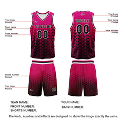 Benutzerdefinierter Rosa Schwarz Basketball Jersey Uniform Anzug gedruckt Ihr Logo Name Nummer
