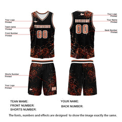 Benutzerdefinierter Orange Basketball Jersey Uniform Anzug gedruckt Ihr Logo Name Nummer