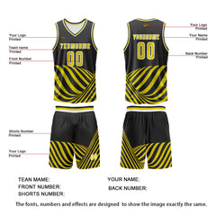 Benutzerdefinierter Gelb Basketball Jersey Uniform Anzug gedruckt Ihr Logo Name Nummer