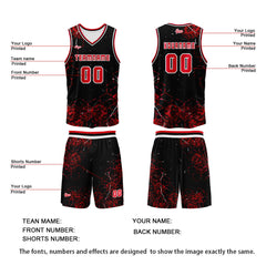 Benutzerdefinierter Rot Basketball Jersey Uniform Anzug gedruckt Ihr Logo Name Nummer