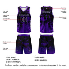 Benutzerdefinierte Lila Reversible Basketball Jersey Personalisierte Print Name Nummer Logo