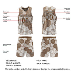 Benutzerdefinierte Braun Reversible Basketball Jersey Personalisierte Print Name Nummer Logo