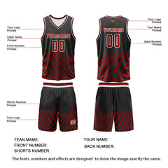 Benutzerdefinierter Rot Basketball Jersey Uniform Anzug gedruckt Ihr Logo Name Nummer