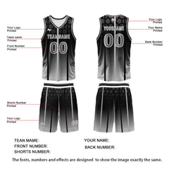 Benutzerdefinierter Schwarz Basketball Jersey Uniform Anzug gedruckt Ihr Logo Name Nummer