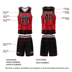 Benutzerdefinierter Weiß Rot Basketball Jersey Uniform Anzug gedruckt Ihr Logo Name Nummer
