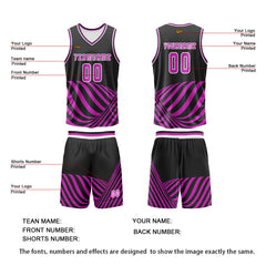 Benutzerdefinierter Lila Basketball Jersey Uniform Anzug gedruckt Ihr Logo Name Nummer