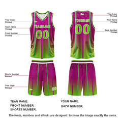 Benutzerdefinierter Lila Grün Basketball Jersey Uniform Anzug gedruckt Ihr Logo Name Nummer