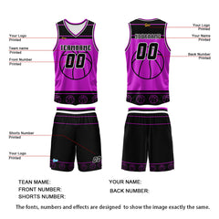 Benutzerdefinierter Weiß Lila Basketball Jersey Uniform Anzug gedruckt Ihr Logo Name Nummer
