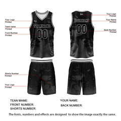 Benutzerdefinierte Schwarz Reversible Basketball Jersey Personalisierte Print Name Nummer Logo