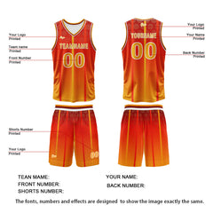 Benutzerdefinierter Orange Basketball Jersey Uniform Anzug gedruckt Ihr Logo Name Nummer