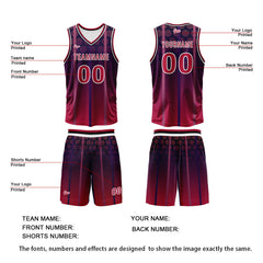 Benutzerdefinierter Rot Basketball Jersey Uniform Anzug gedruckt Ihr Logo Name Nummer