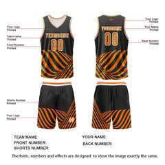 Benutzerdefinierter Orange Basketball Jersey Uniform Anzug gedruckt Ihr Logo Name Nummer