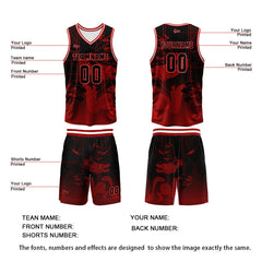 Benutzerdefinierte Rot Reversible Basketball Jersey Personalisierte Print Name Nummer Logo