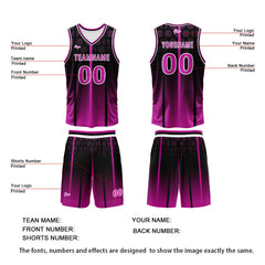 Benutzerdefinierter Rose Lila Basketball Jersey Uniform Anzug gedruckt Ihr Logo Name Nummer