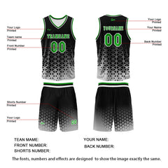 Benutzerdefinierter Grün Weiß Basketball Jersey Uniform Anzug gedruckt Ihr Logo Name Nummer