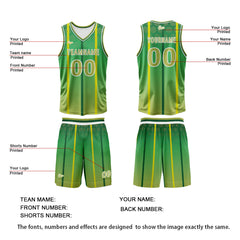 Benutzerdefinierter Grün Basketball Jersey Uniform Anzug gedruckt Ihr Logo Name Nummer