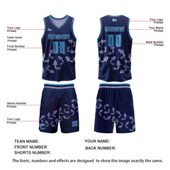 Benutzerdefinierte Blau Lila Reversible Basketball Jersey Personalisierte Print Name Nummer Logo