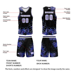 Benutzerdefinierter Lila Basketball Jersey Uniform Anzug gedruckt Ihr Logo Name Nummer
