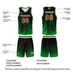 Benutzerdefinierter Grün Braun Basketball Jersey Uniform Anzug gedruckt Ihr Logo Name Nummer