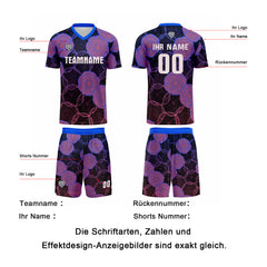 Benutzerdefinierte Blau Lila Gradient Trikots für Männer Frauen Personalisierte Fußball Uniformen für Erwachsene und Kind