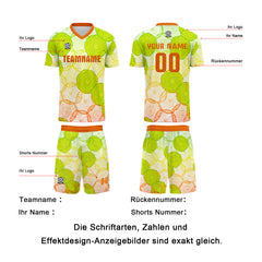 Benutzerdefinierte Grün Orange Gradient Trikots für Männer Frauen Personalisierte Fußball Uniformen für Erwachsene und Kind