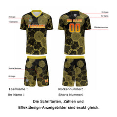 Benutzerdefinierte Schwarz Gelb Trikots für Männer Frauen Personalisierte Fußball Uniformen für Erwachsene und Kind