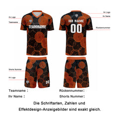 Benutzerdefinierte Schwarz Orange Trikots für Männer Frauen Personalisierte Fußball Uniformen für Erwachsene und Kind