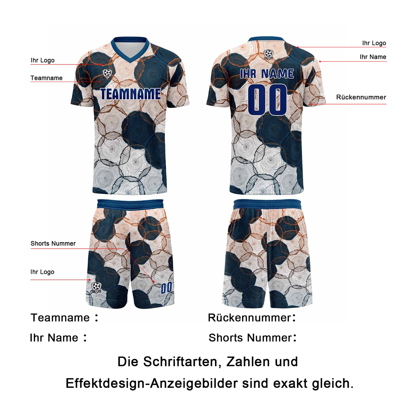 Benutzerdefinierte Dunkelblau Orange Trikots für Männer Frauen Personalisierte Fußball Uniformen für Erwachsene und Kind