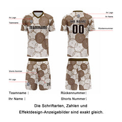 Benutzerdefinierte Weiß Braun Trikots für Männer Frauen Personalisierte Fußball Uniformen für Erwachsene und Kind