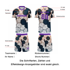Benutzerdefinierte Lila Dunkelblauer Gradient Trikots für Männer Frauen Personalisierte Fußball Uniformen für Erwachsene und Kind
