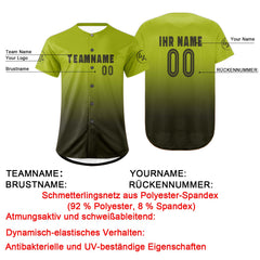 Benutzerdefiniert Grün Dunkelgrün Personalisierter Baseball Jersey mit Farbverlauf Team Uniform mit Namen und Nummer