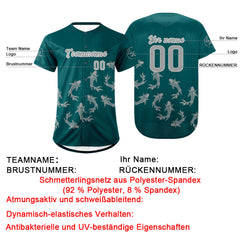 Benutzerdefiniert Dunkelgrün Grau Personalisierter Baseball Jersey mit Farbverlauf Team Uniform mit Namen und Nummer