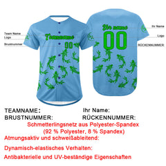Benutzerdefiniert Blau Grün Personalisierter Baseball Jersey mit Farbverlauf Team Uniform mit Namen und Nummer