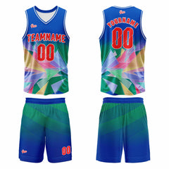 Benutzerdefinierter Blau Basketball Jersey Uniform Anzug gedruckt Ihr Logo Name Nummer