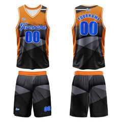 Benutzerdefinierter Schwarz Orange Basketball Jersey Uniform Anzug gedruckt Ihr Logo Name Nummer