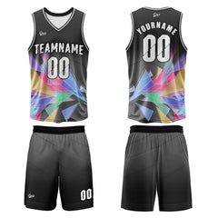 Benutzerdefinierter Schwarz Basketball Jersey Uniform Anzug gedruckt Ihr Logo Name Nummer
