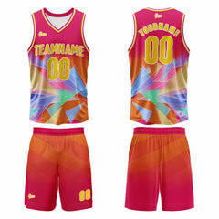 Benutzerdefinierter Orange Rot Basketball Jersey Uniform Anzug gedruckt Ihr Logo Name Nummer