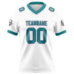 Benutzerdefinierte Weiß Aqua Fußball Trikots Personalisierter Name Nummer Logo