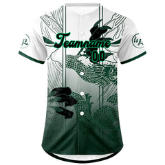 Benutzerdefiniert Grün Weiß Personalisierter Baseball Jersey mit Farbverlauf Team Uniform mit Namen und Nummer