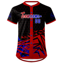 Benutzerdefiniert Rot Blau Personalisierter Baseball Jersey mit Farbverlauf Team Uniform mit Namen und Nummer