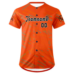 Benutzerdefiniert Orange Schwarz Personalisierter Baseball Jersey mit Farbverlauf Team Uniform mit Namen und Nummer