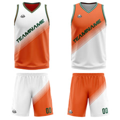 Benutzerdefinierte Weiß Orange Reversible Basketball Jersey Personalisierte Print Name Nummer Logo