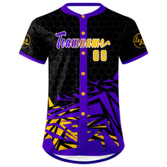 Benutzerdefiniert Schwarz Lila Personalisierter Baseball Jersey mit Farbverlauf Team Uniform mit Namen und Nummer