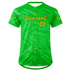 Benutzerdefiniert Grün Gelb Personalisierter Baseball Jersey mit Farbverlauf Team Uniform mit Namen und Nummer