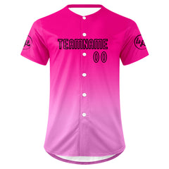 Benutzerdefiniert Fuchsia Rosa Personalisierter Baseball Jersey mit Farbverlauf Team Uniform mit Namen und Nummer