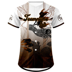 Benutzerdefiniert Braun Weiß Personalisierter Baseball Jersey mit Farbverlauf Team Uniform mit Namen und Nummer