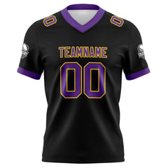 Benutzerdefinierte Schwarz Lila Fußball Trikots Personalisierter Name Nummer Logo