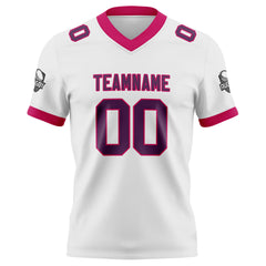 Benutzerdefinierte Weiß Rosa Fußball Trikots Personalisierter Name Nummer Logo