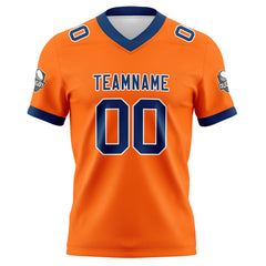 Benutzerdefinierte Orange Blau Fußball Trikots Personalisierter Name Nummer Logo